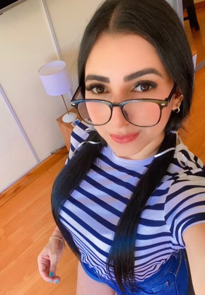 Portrait of a woman you might greet on a first video chat